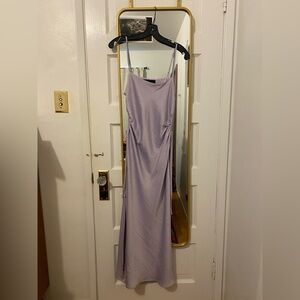 Lilac Slip Maxi Dress with Spaghetti Straps
